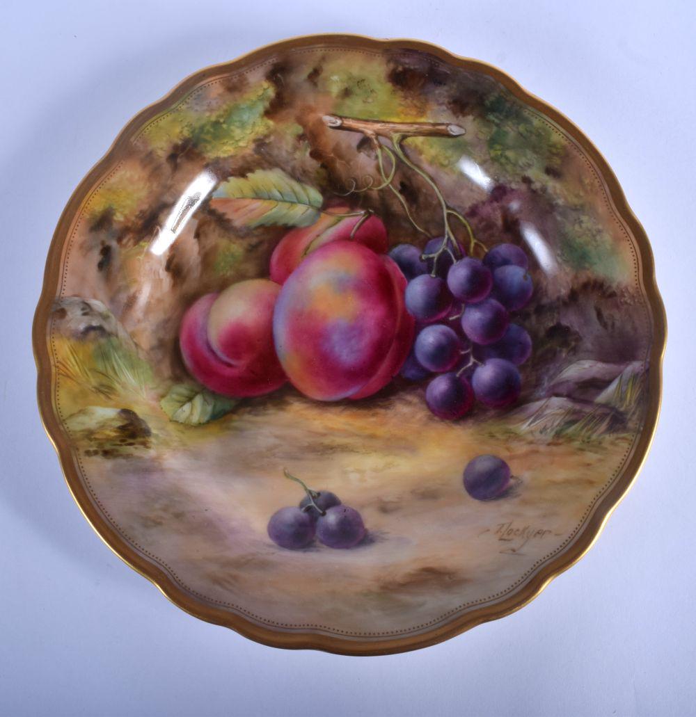 Royal Worcester plate painted with plums and grapes by (1 of 2)