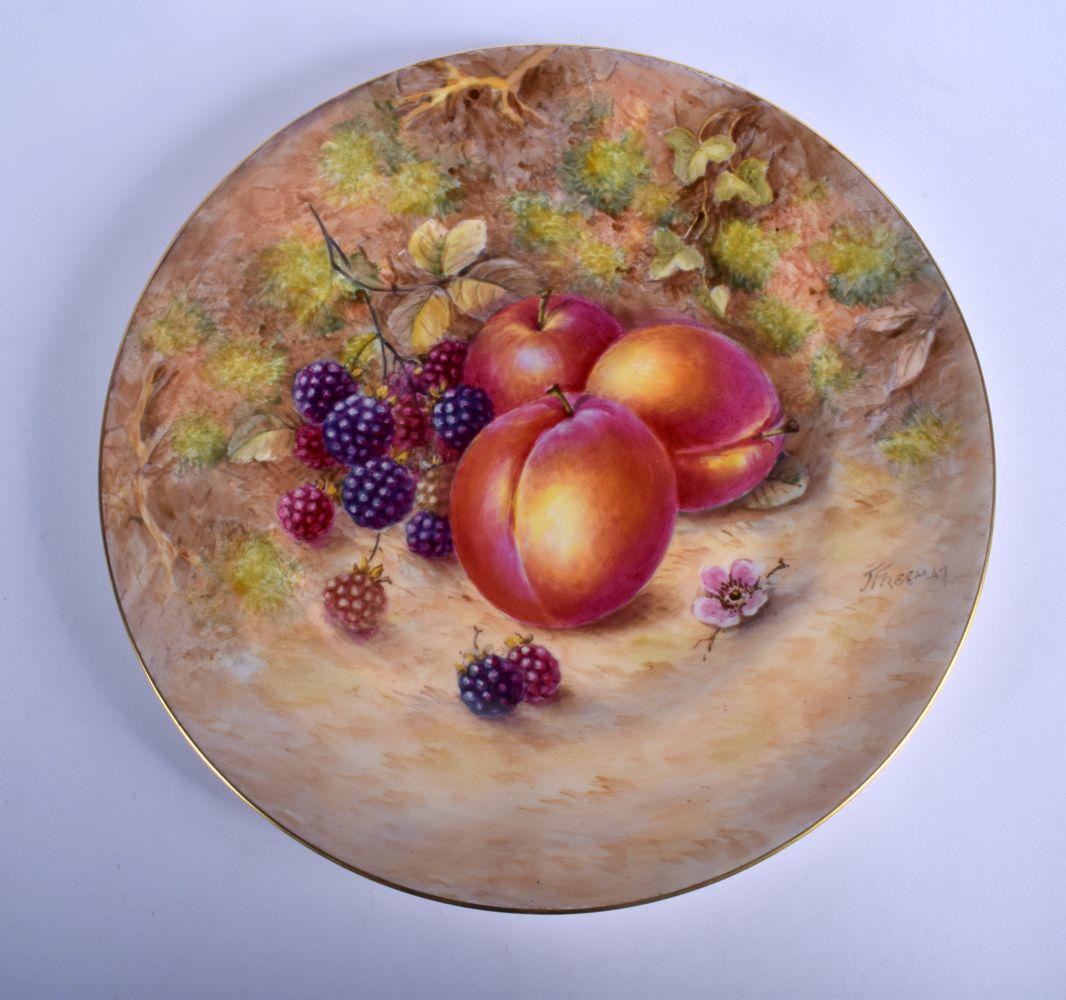 Royal Worcester plate painted with peaches and (1 of 2)