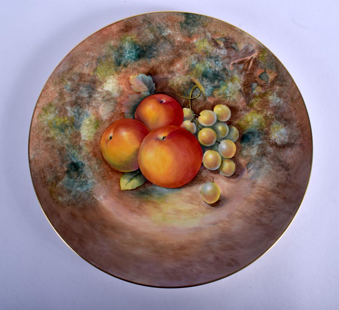 Royal Worcester plate painted with apples and grapes (1 of 2)