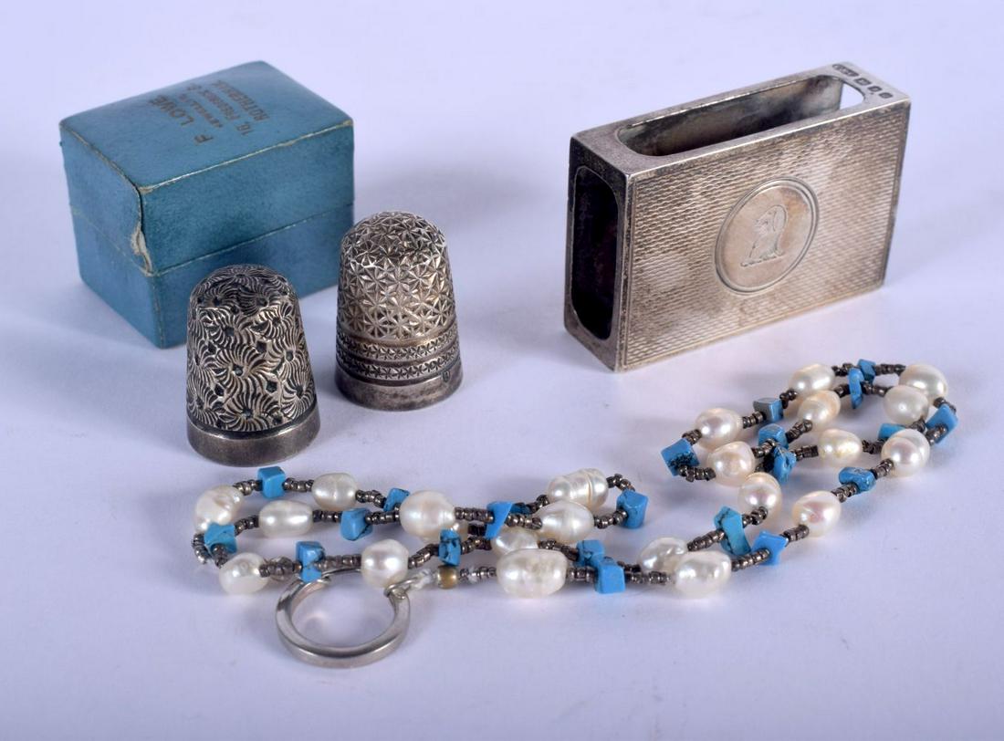 A VICTORIAN SILVER VESTA etc. 25 grams. (qty) (1 of 3)