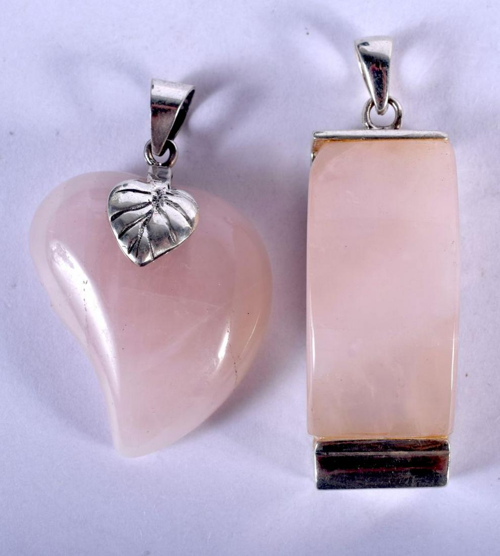 TWO SILVER PENDANTS. 37 grams. 4.5 cm x 2 cm. (2) (1 of 2)