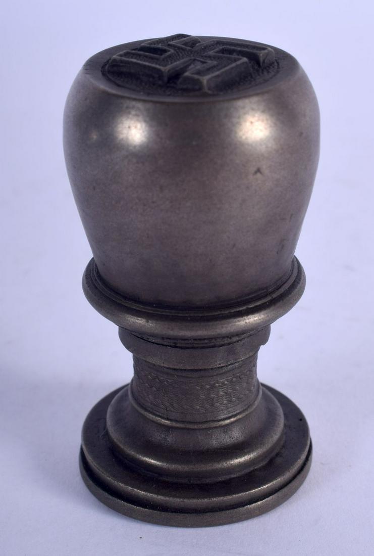 A CONTINENTAL SILVERED BRONZE SEAL. 6.5 cm high. (1 of 3)