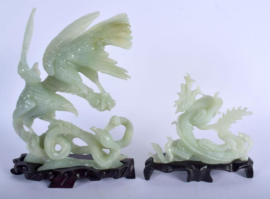 A LARGE EARLY 20TH CENTURY CHINESE CARVED HARDSTONE (1 of 5)