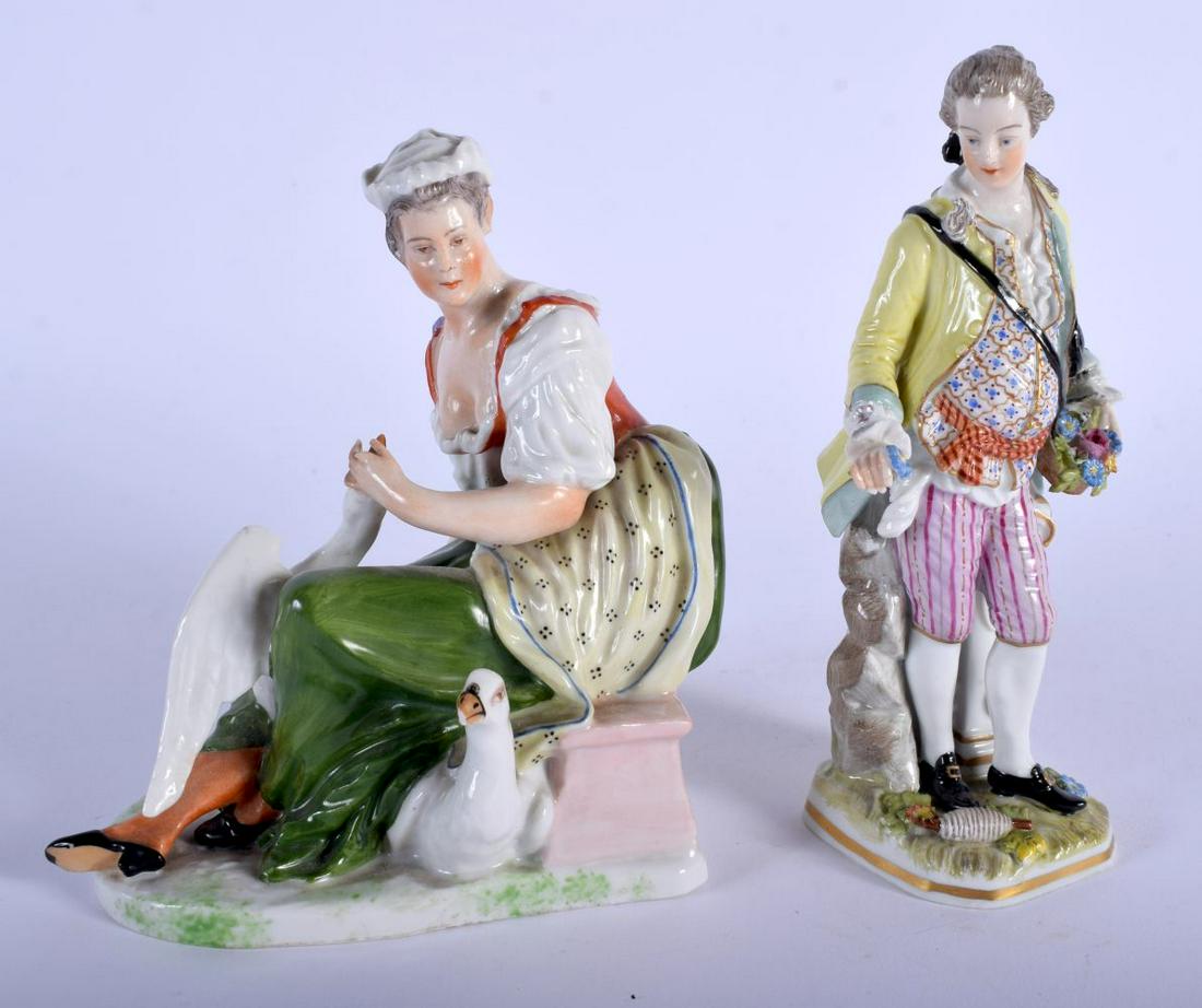 A 19TH CENTURY AUSTRIAN VIENNA PORCELAIN FIGURE OF A (1 of 3)