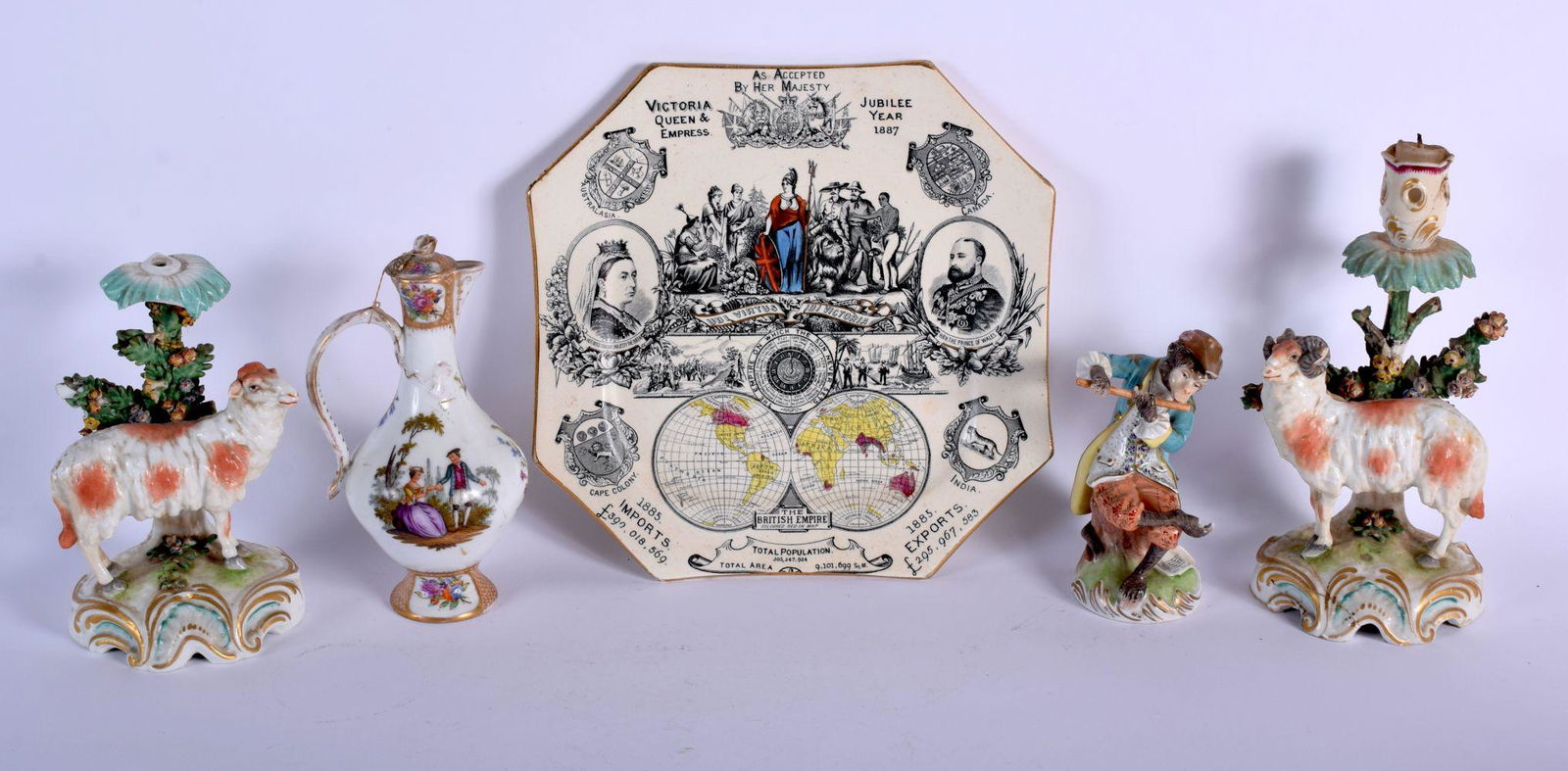 AN EARLY 20TH CENTURY DRESDEN MONKEY MUSICIAN together (1 of 2)