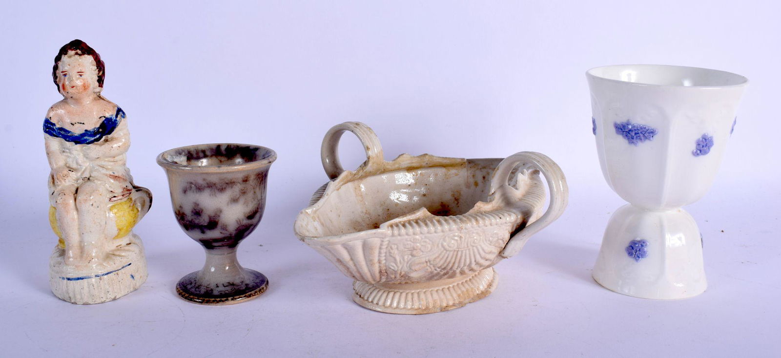 A MID 18TH ENTURY ENGLISH SALT GLAZED TWIN HANDLED (1 of 3)