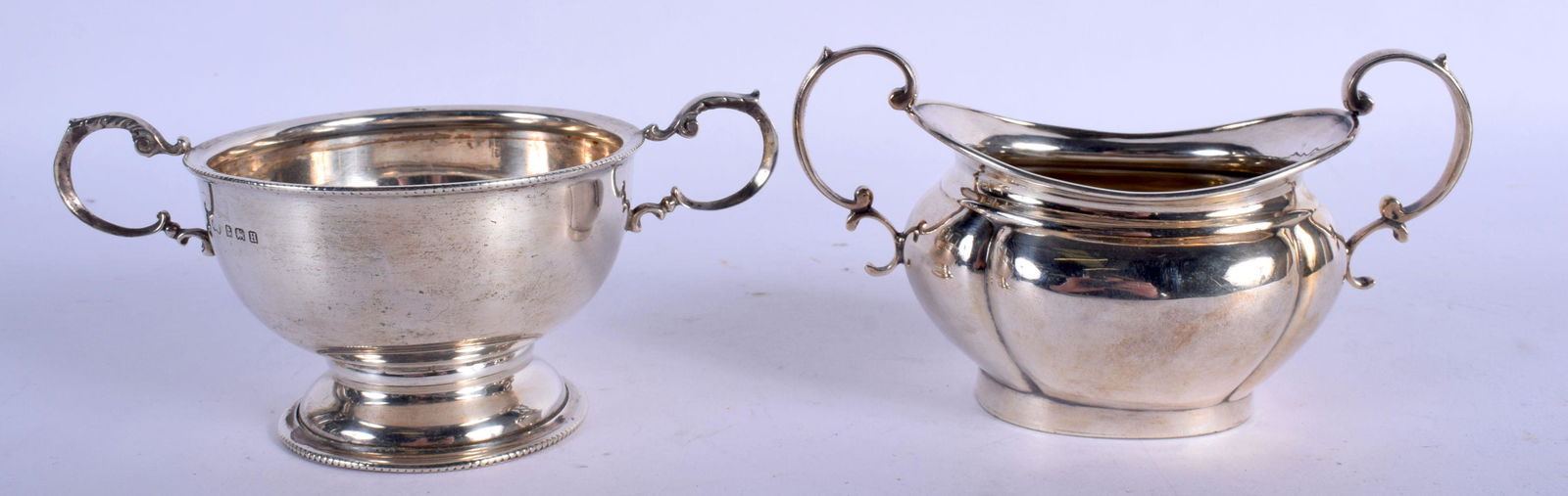 AN ART DECO SILVER SUGAR BOWL and another. Birmingham (1 of 4)