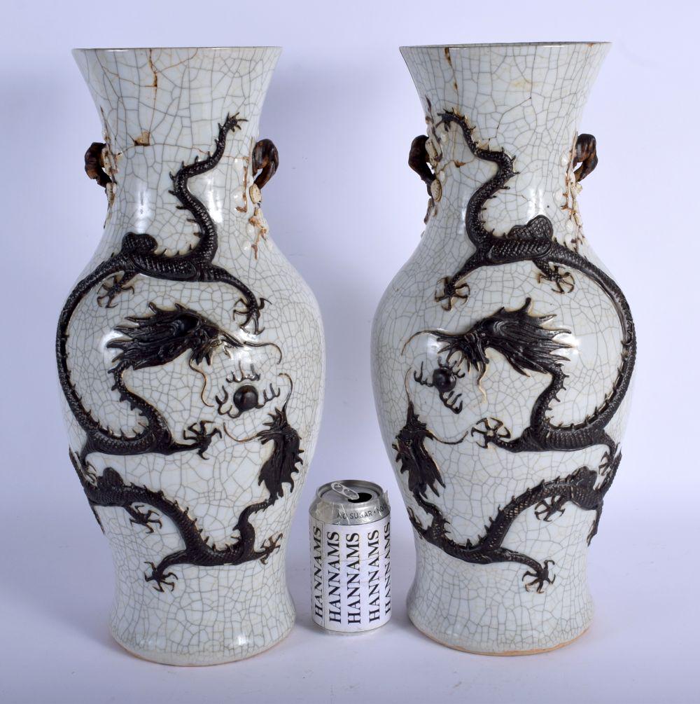 A LARGE PAIR OF 19TH CENTURY CHINESE CRACKLE GLAZED GE (1 of 3)