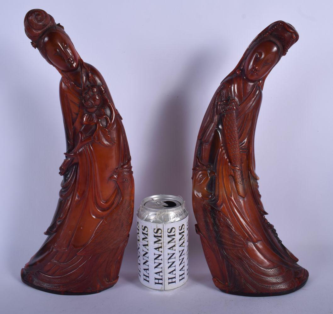 A RARE LARGE PAIR OF 19TH CENTURY CHINESE CARVED (1 of 3)