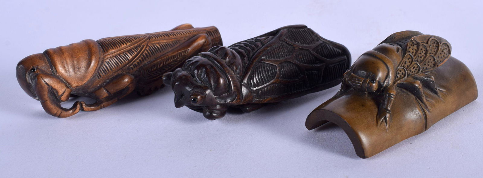 THREE EARLY 20TH CENTURY JAPANESE MEIJI PERIOD CARVED (1 of 3)