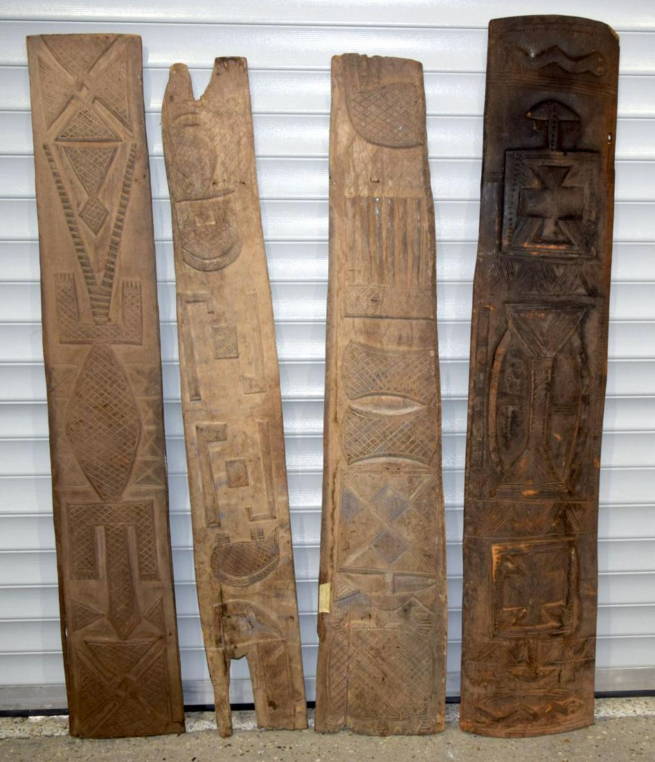 Four African Tribal Yoruba wood relief panels 171 x 32 (1 of 10)