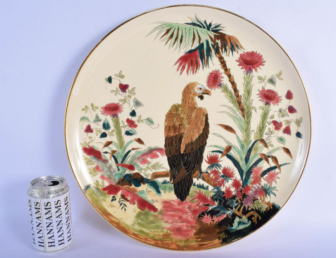 A LARGE HUNGARIAN FAIENCE GLAZED POTTERY CIRCULAR (1 of 4)