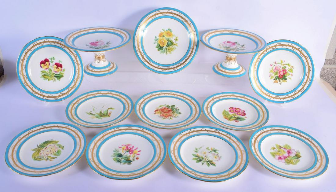 A COLLECTION OF ANTIQUE MINTON PORCELAIN PLATES AND (1 of 9)