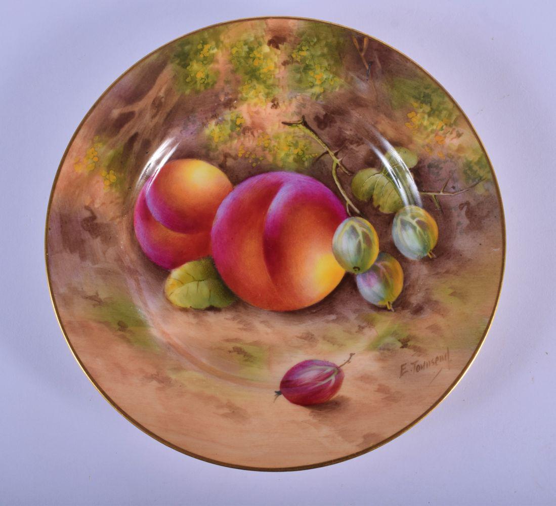 Royal Worcester plate painted with fruit by E. (1 of 2)