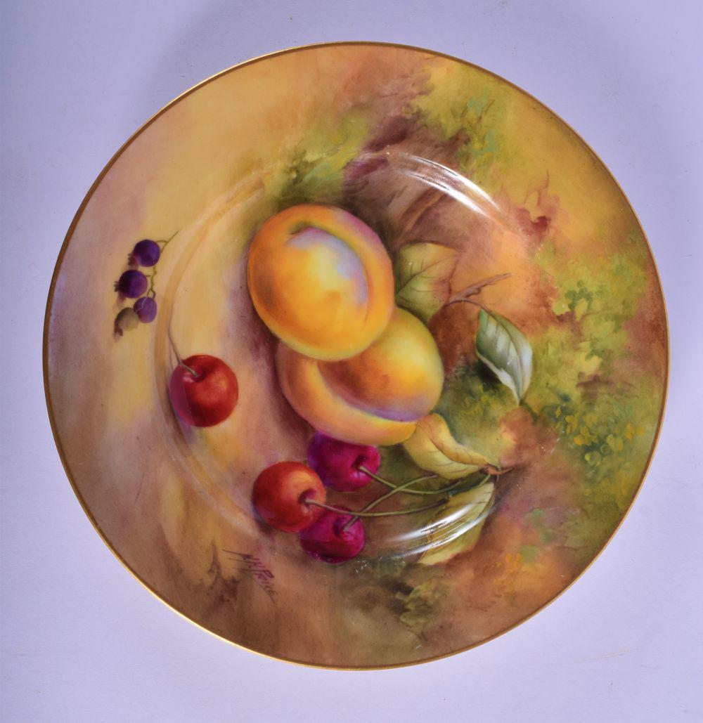 Royal Worcester plate painted with fruit by H. Price, (1 of 2)