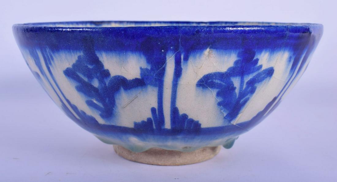 A 19TH CENTURY PERSIAN MIDDLE EASTERN BLUE GLAZED BOWL (1 of 4)