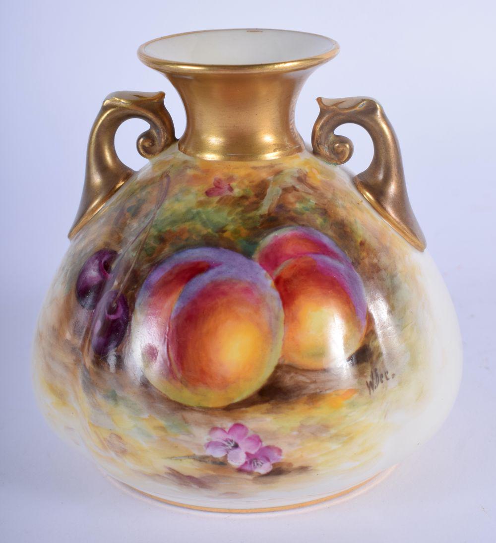 Royal Worcester two handled vase painted with fruit by (1 of 3)