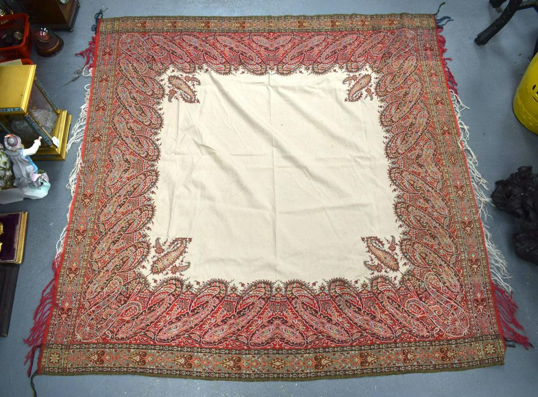 A LARGE PAISLEY CLOTH. 155 cm x 160 cm.: A LARGE PAISLEY CLOTH. 155 cm x 160 cm.