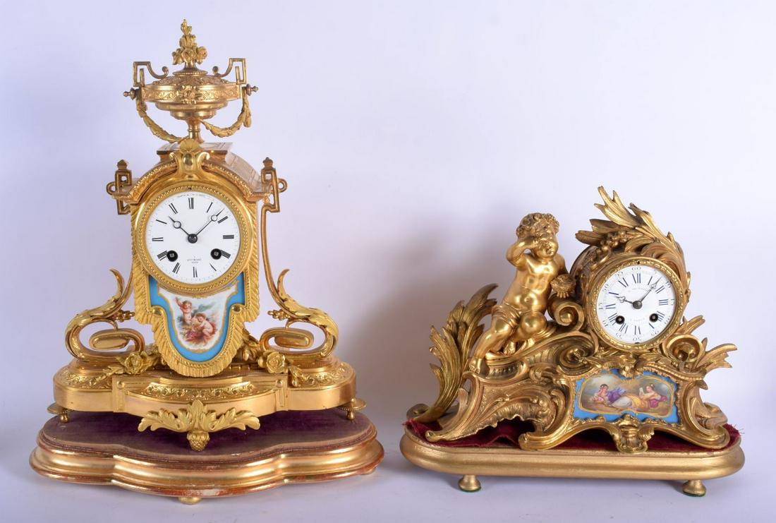 TWO 19TH CENTURY FRENCH ORMOLU AND SEVRES PORCELAIN (1 of 2)