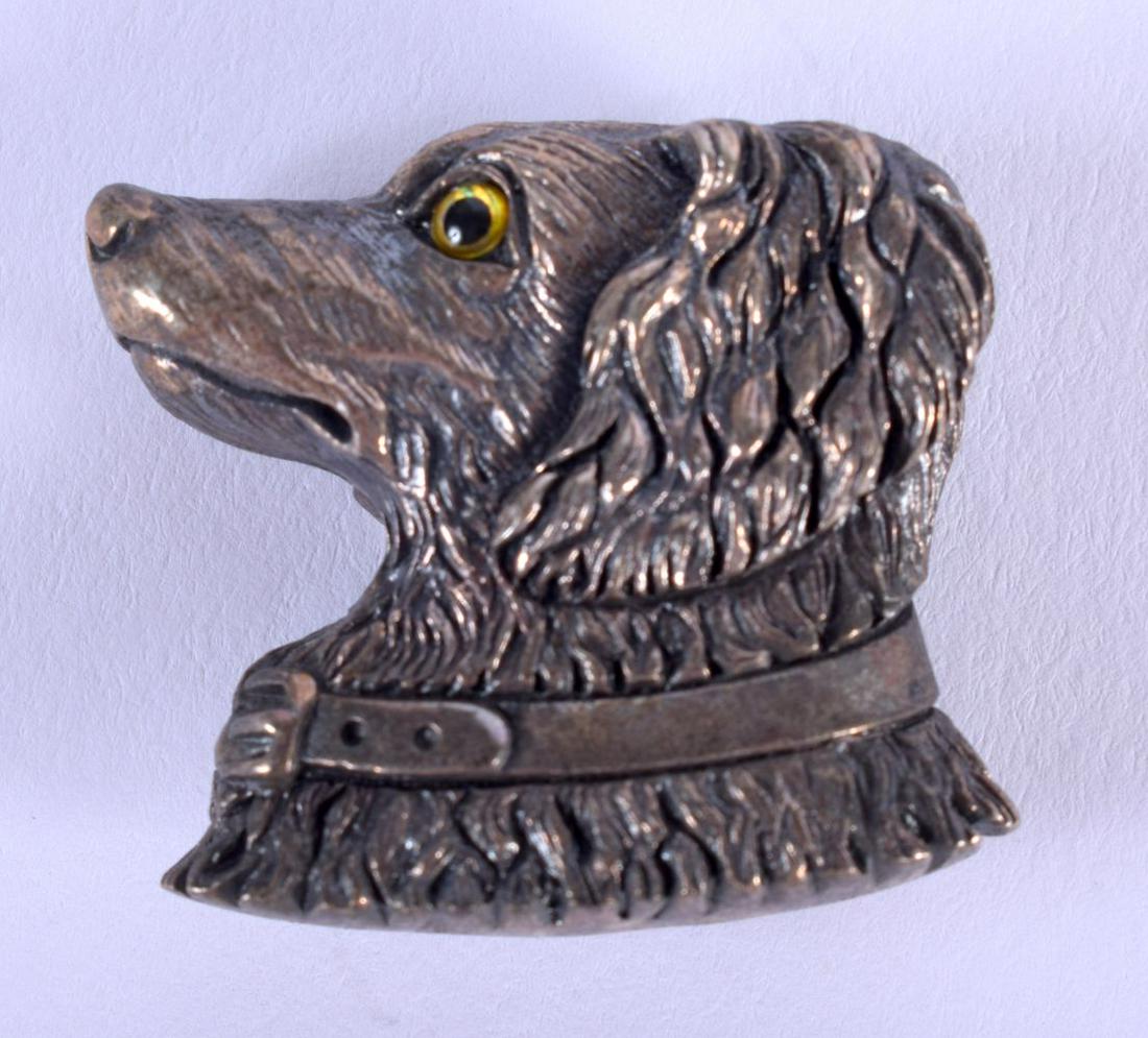 SILVER DOG BROOCH.  11g.  3cm x 3cm.  Stamped Sterling (1 of 3)