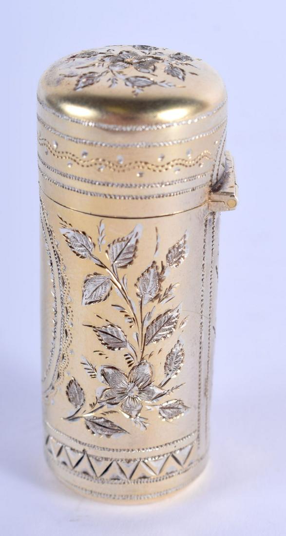 VICTORIAN SILVER GILT SCENT BOTTLE WITH FITTED CASE. (1 of 6)