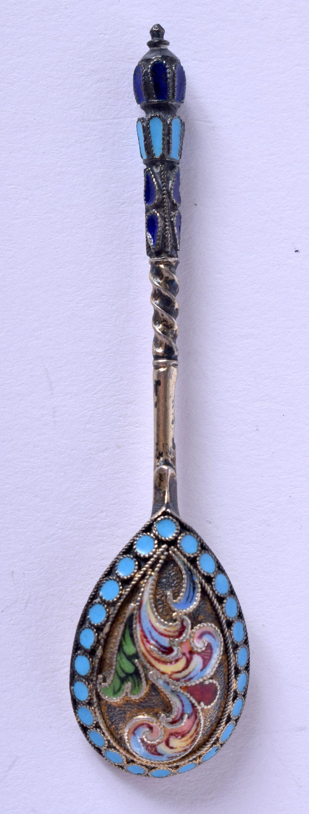 CONTINENTAL ENAMEL SPOON.  7g.  7cm x 2cm. (1 of 3)