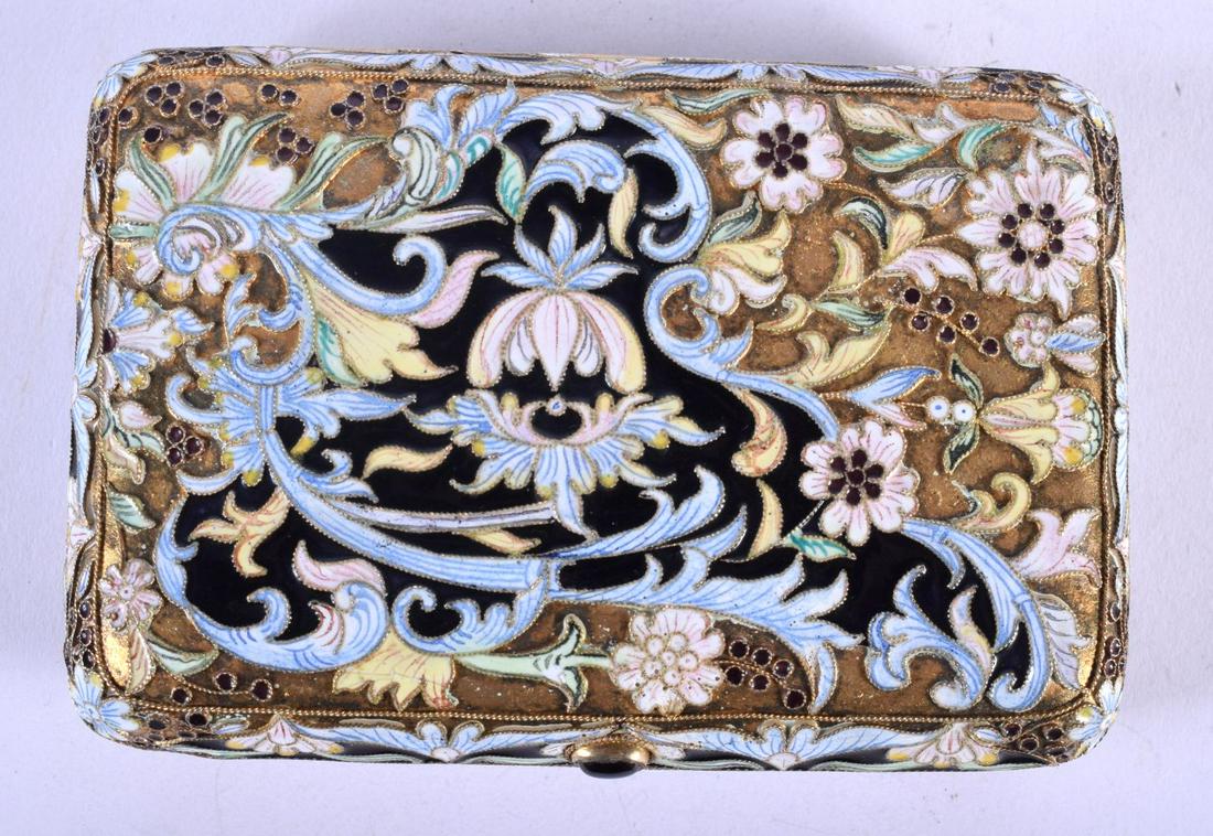 A CONTINENTAL SILVER AND ENAMEL CIGARETTE CASE. 185 (1 of 4)