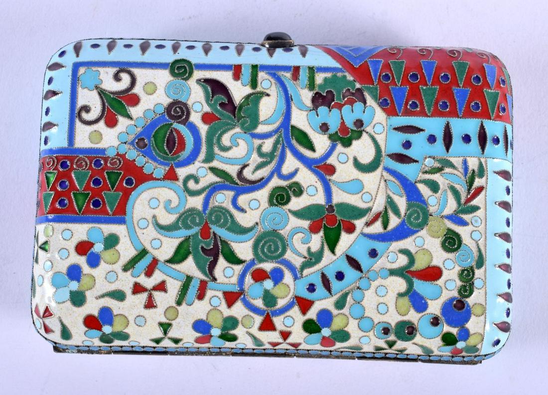 A CONTINENTAL SILVER AND ENAMEL CIGARETTE CASE. 194 (1 of 4)