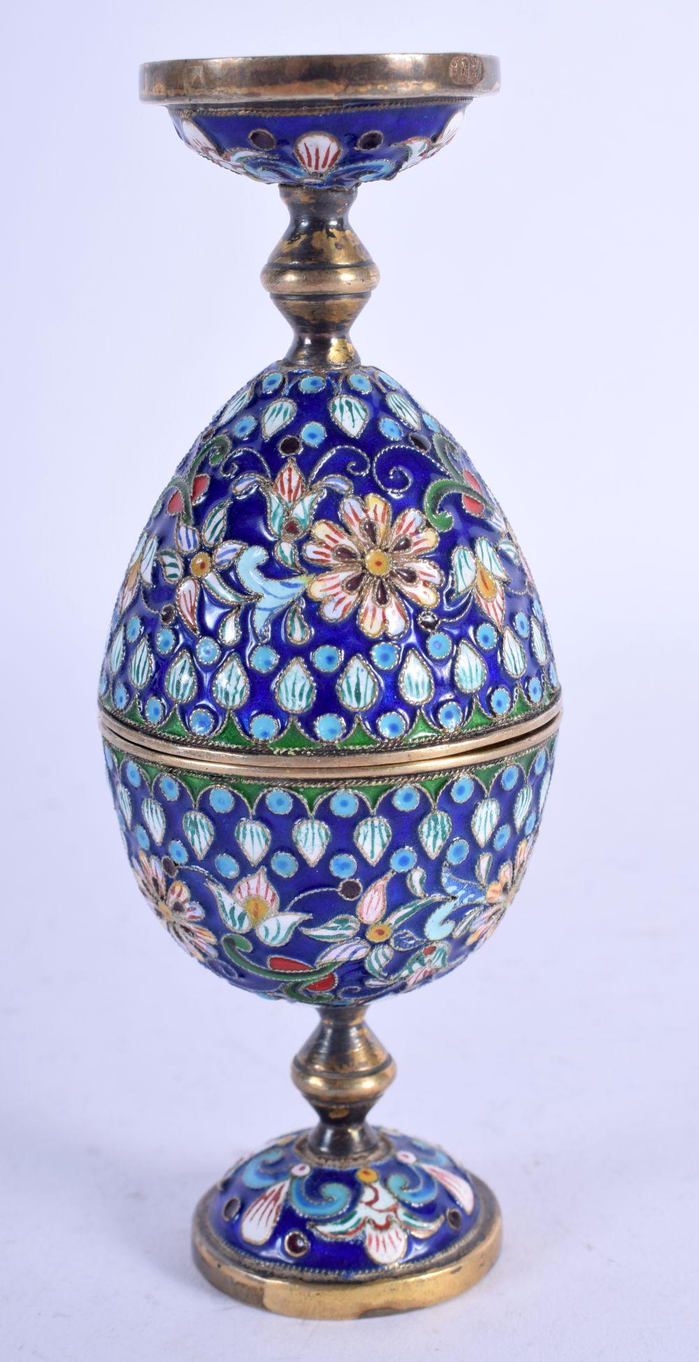 A CONTINENTAL SILVER AND ENAMEL EGG BOX AND COVER. 127 (1 of 4)