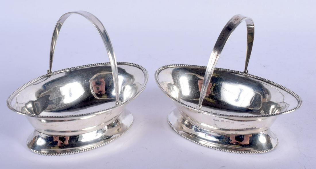 A PAIR OF ANTIQUE SILVER BASKET TABLE SALTS. Birmingham (1 of 5)