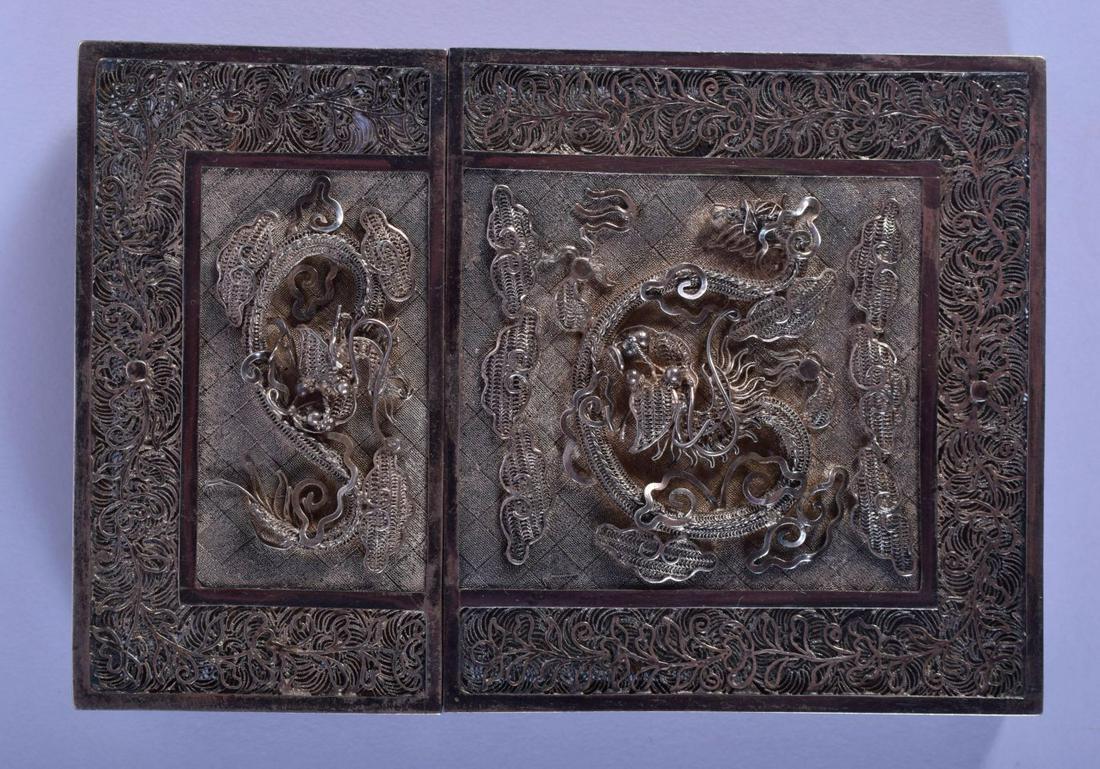 A 19TH CENTURY CHINESE EXPORT SILVER FILIGREE CARD CASE (1 of 3)