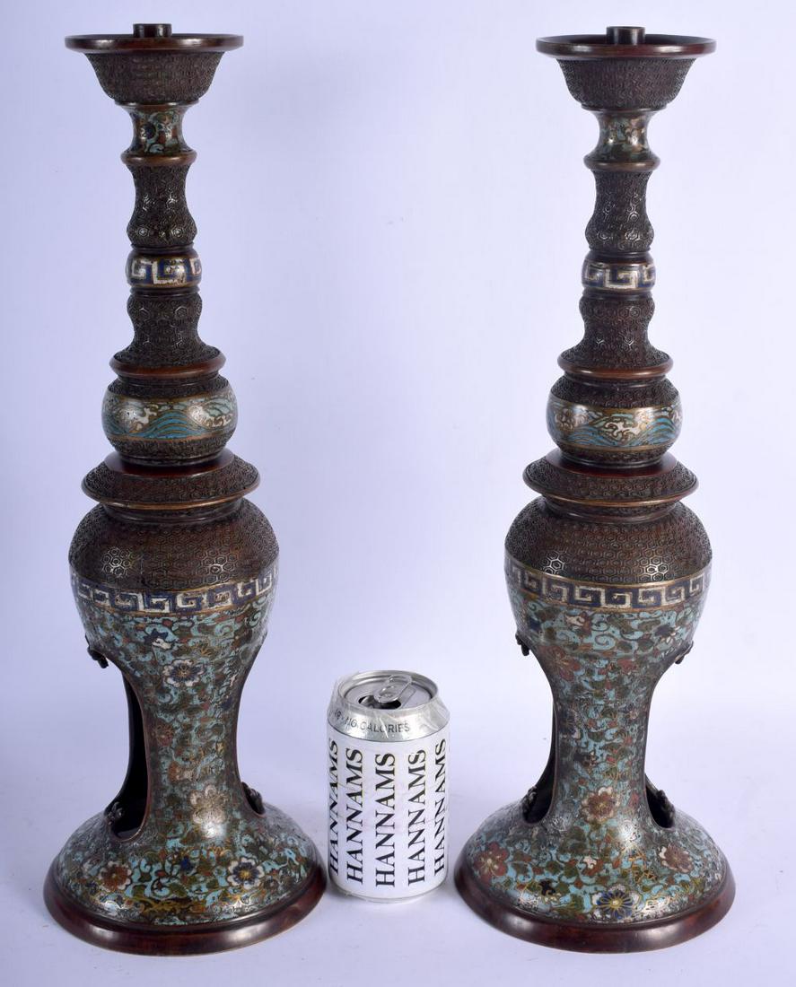 A PAIR OF 19TH CENTURY CHINESE CHAMPLEVE ENAMEL AND (1 of 5)