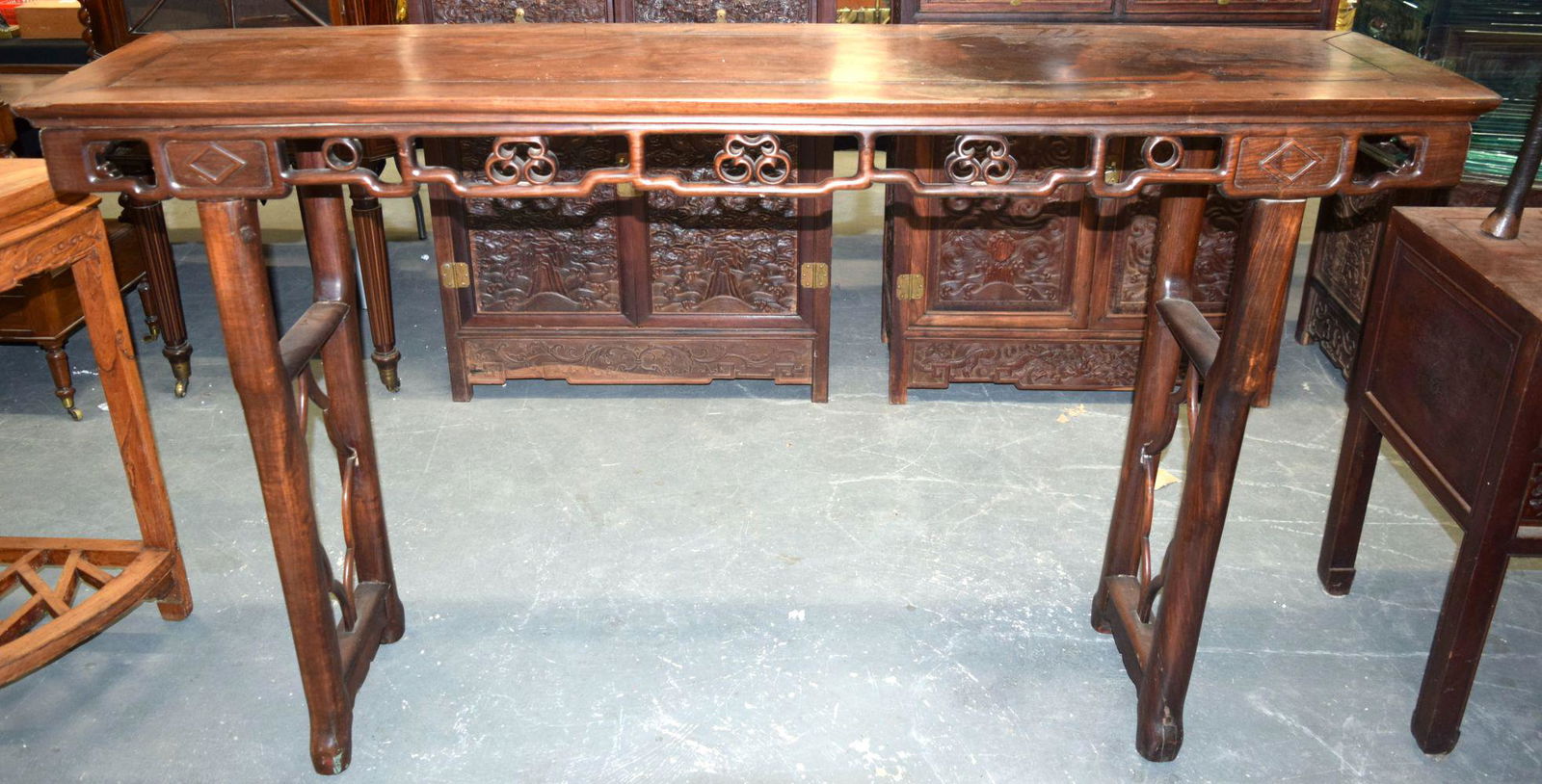 A LARGE 19TH CENTURY CHINESE HONGMU HARDWOOD ALTAR (1 of 4)