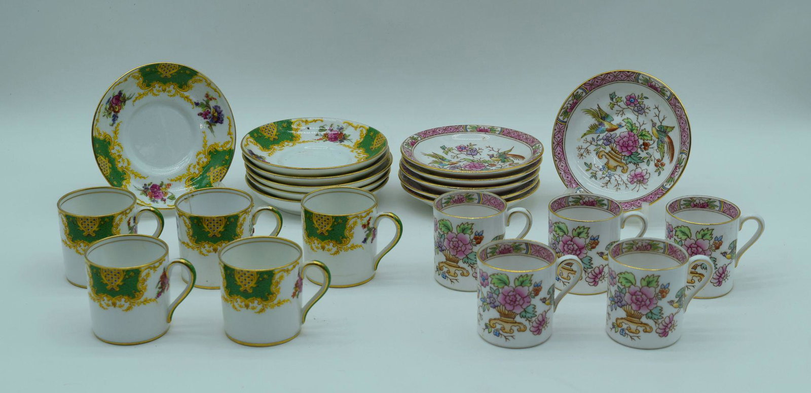 Collection of coffee cans and saucers T Goode & Co and: Collection of coffee cans and saucers T Goode & Co and Harrods Ltd (QTY)