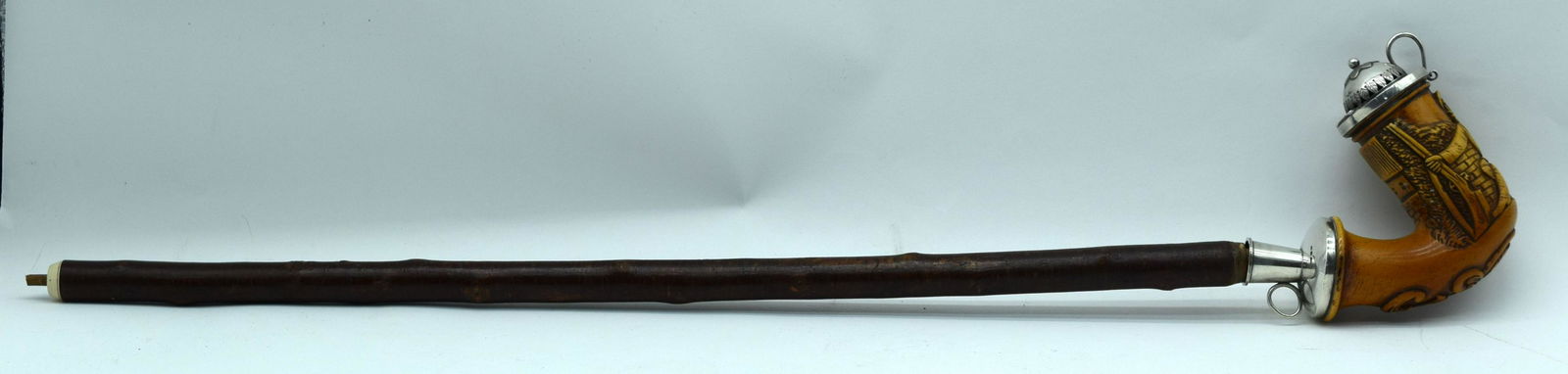 A carved antique Meerschaum pipe in the form of a (1 of 8)