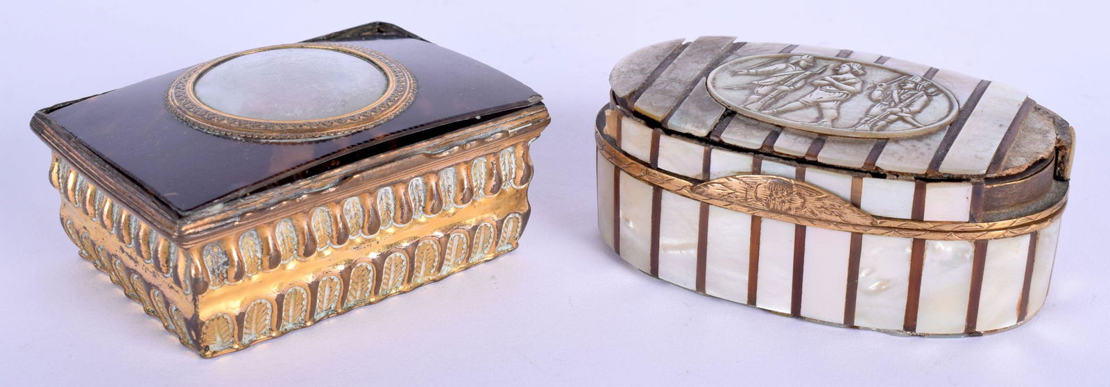 TWO 18TH CENTURY EUROPEAN SNUFF BOXES one formed from (1 of 6)