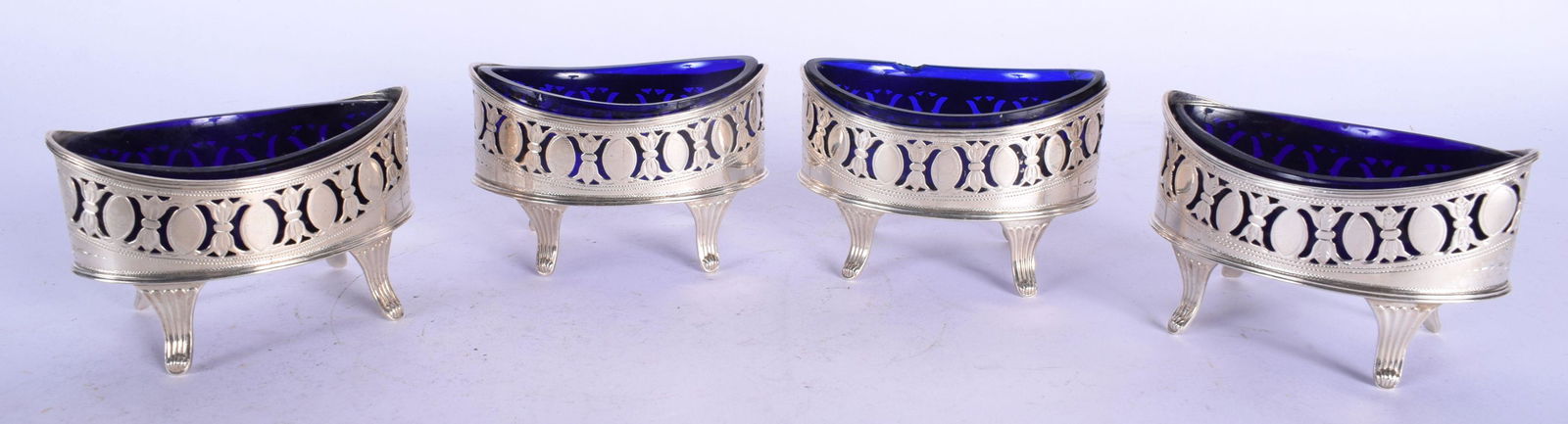 FOUR GEORGE III SILVER SALTS. London 1794. Silver 189 (1 of 4)