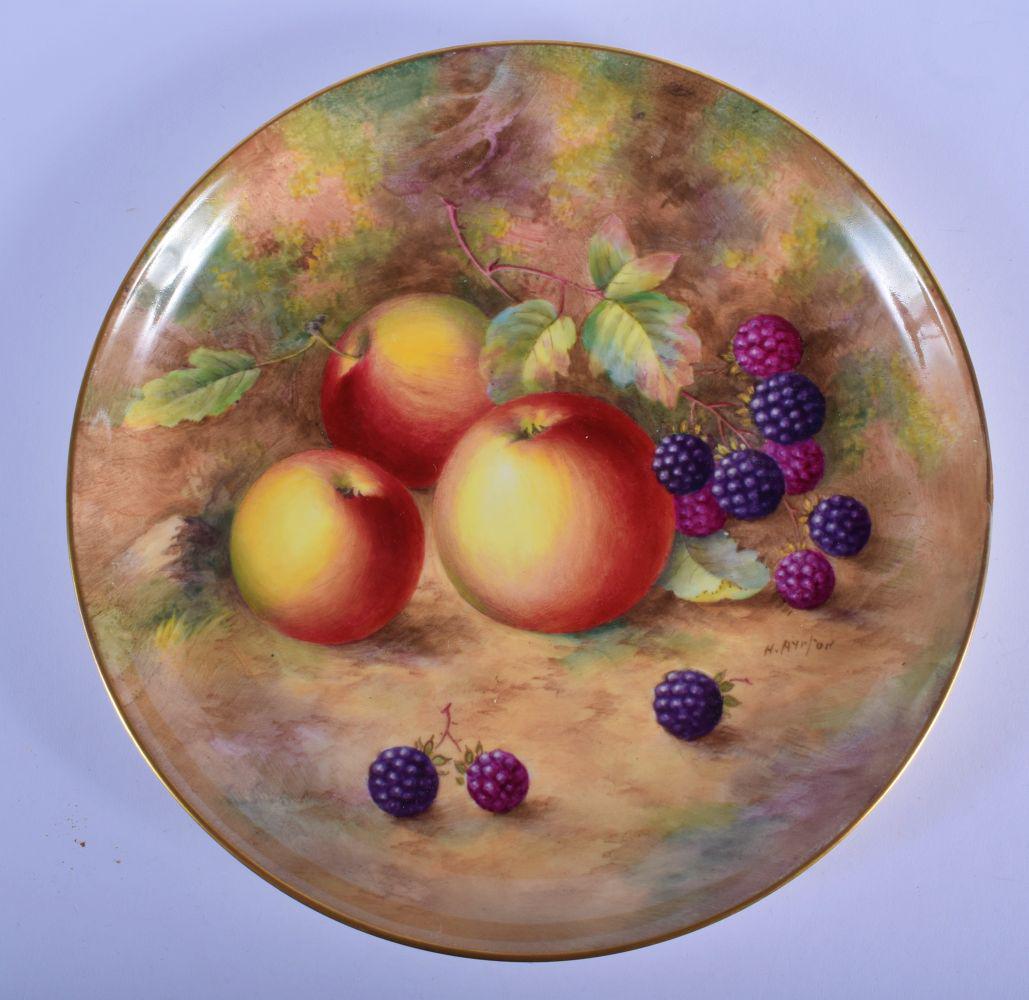Royal Worcester large circular dish painted with fruit (1 of 2)