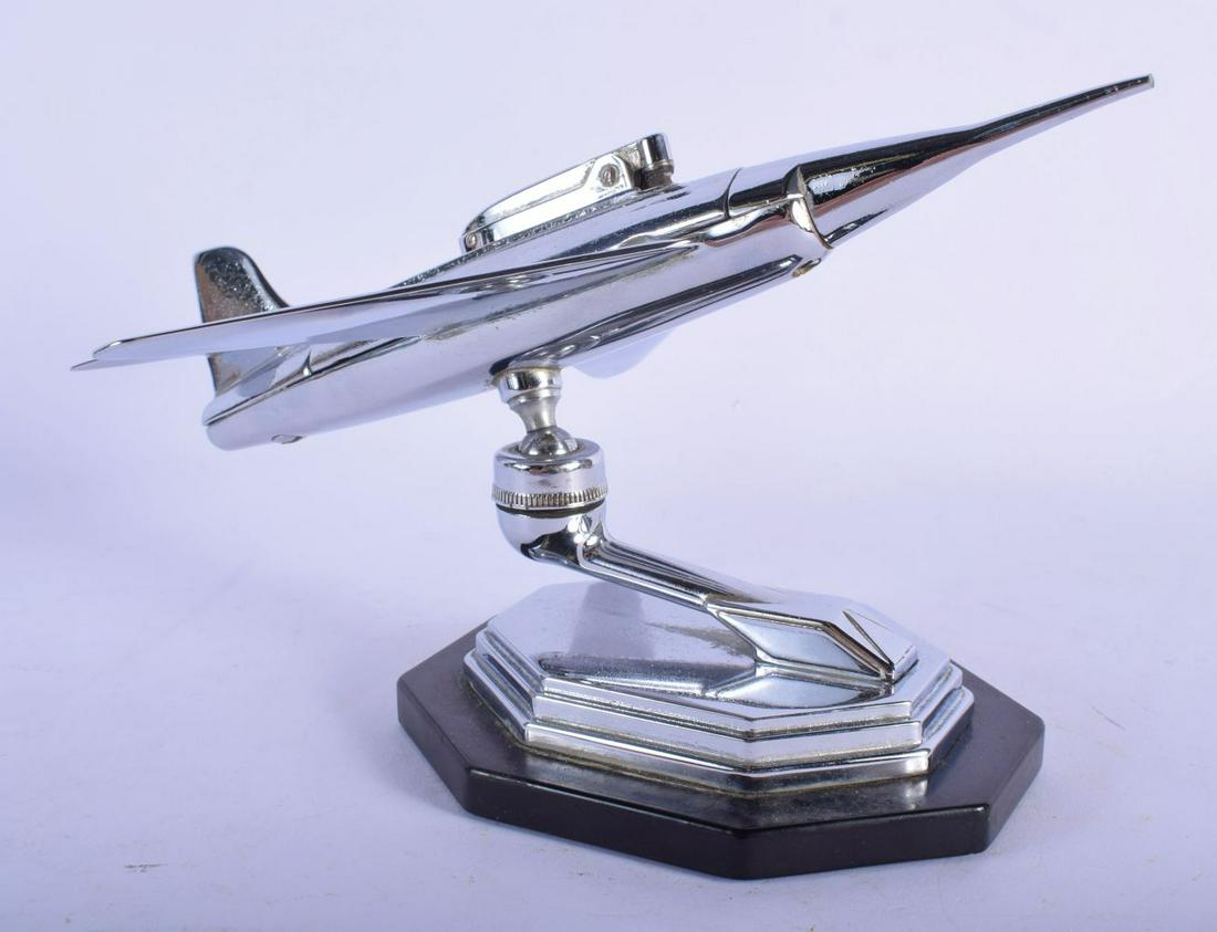 AN ART DECO CHROME TABLE LIGHTER. 24 cm x 17 cm.