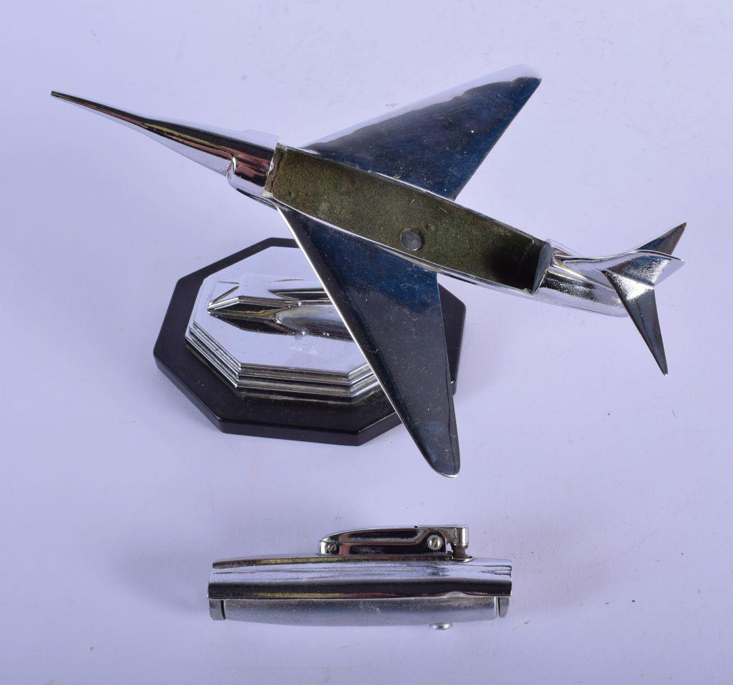 AN ART DECO CHROME TABLE LIGHTER. 24 cm x 17 cm.