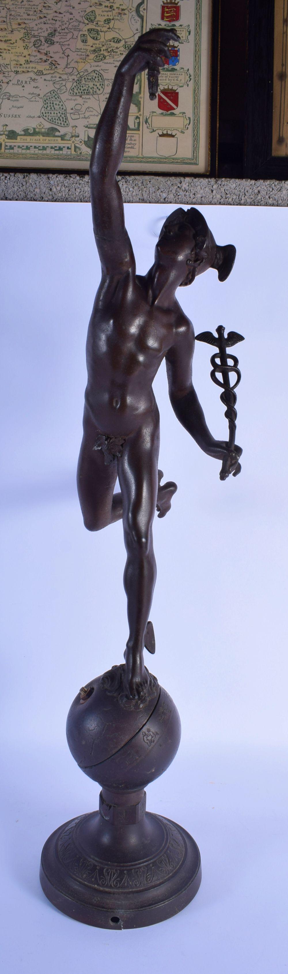 A LARGE 19TH CENTURY EUROPEAN SPELTER FIGURE OF MERCURY (1 of 5)