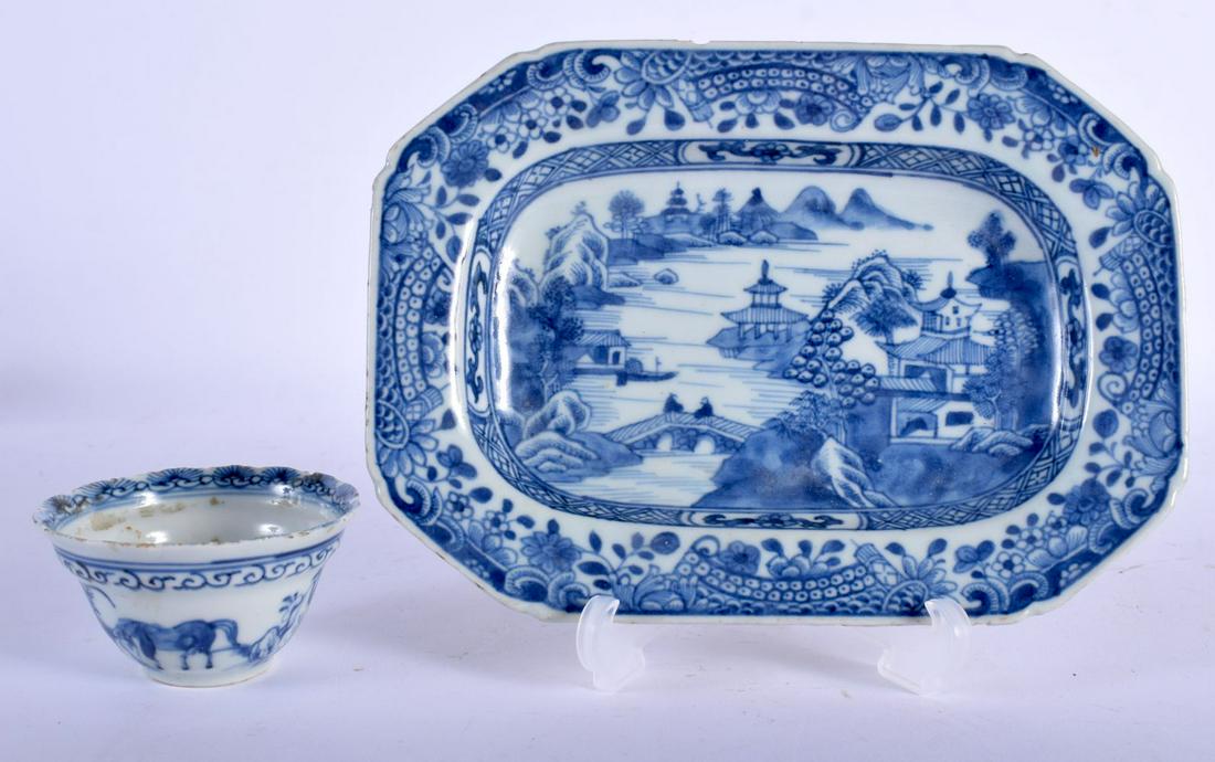 AN 18TH CENTURY CHINESE EXPORT BLUE AND WHITE PORCELAIN (1 of 4)