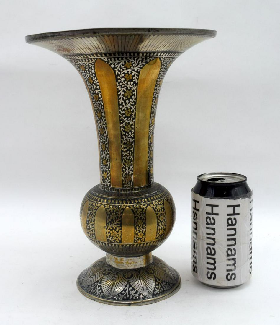 A Middle Eastern copper and white metal fluted vase (1 of 5)