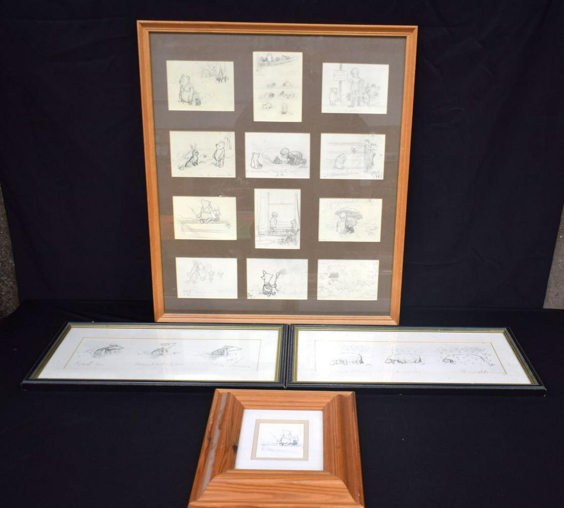 A collection of framed prints of charcoal drawings by E (1 of 10)
