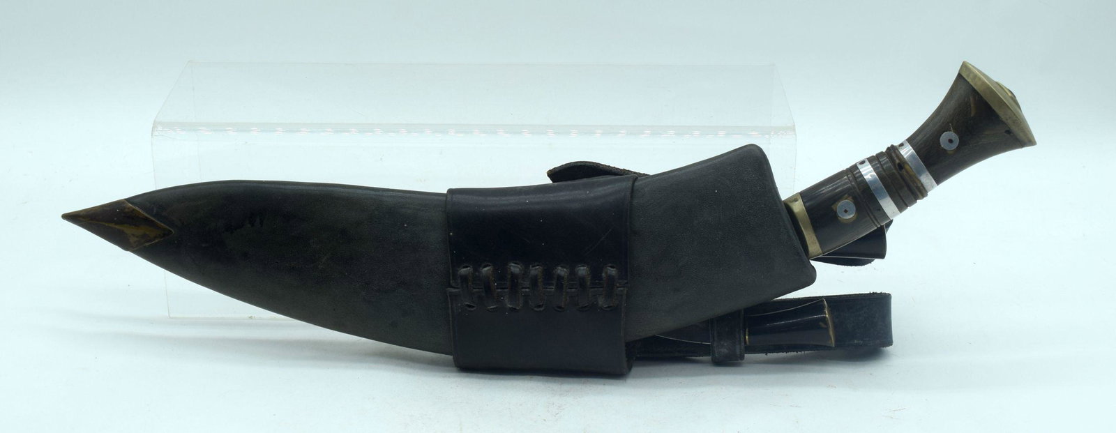 A 20th Century horn handled Kukri with two smaller (1 of 6)