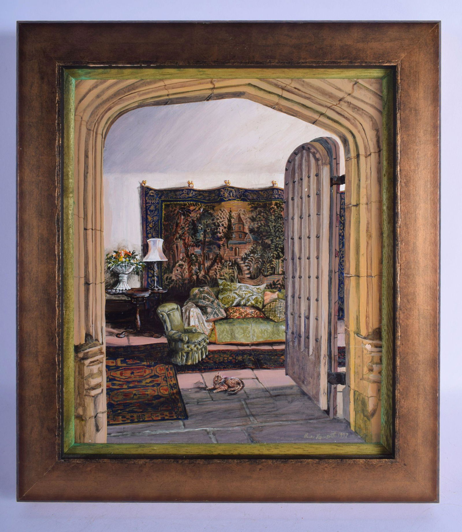 Susan Hepworth (20th Century) Oil on card, Aubusson (1 of 4)