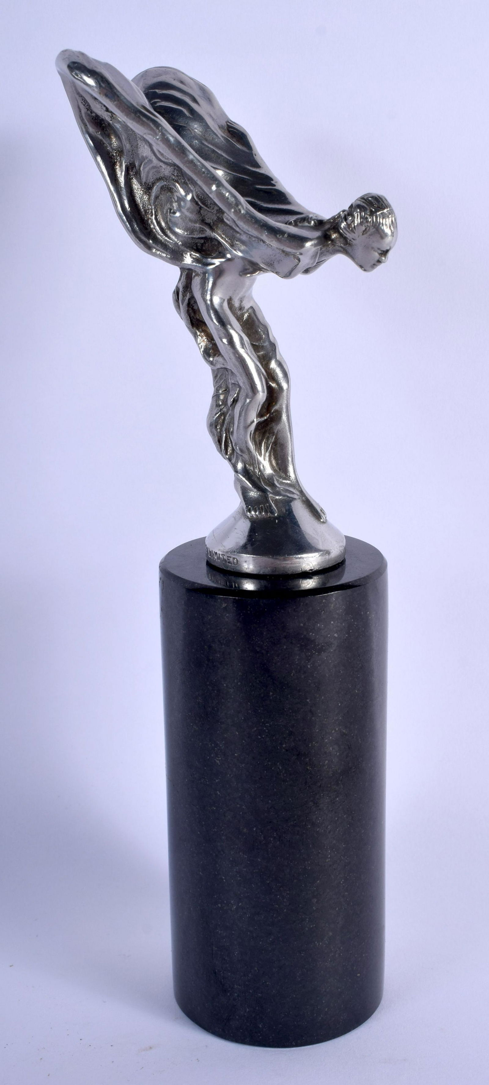 A VINTAGE ROLLS ROYCE CHROME CAR MASCOT. 23 cm high. (1 of 4)