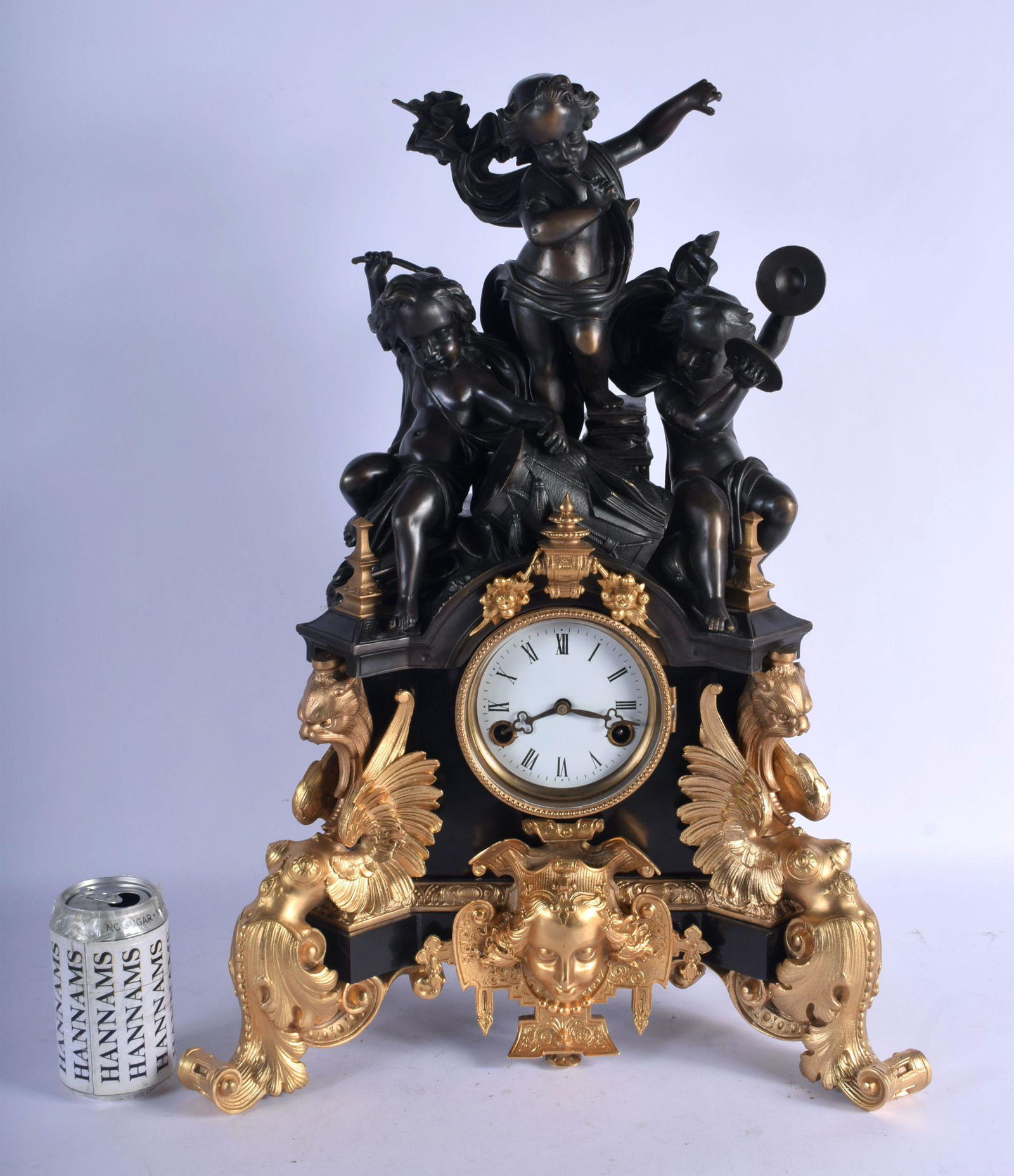 A LARGE CONTEMPORARY BRONZE AND GILT BRONZE MANTEL (1 of 8)