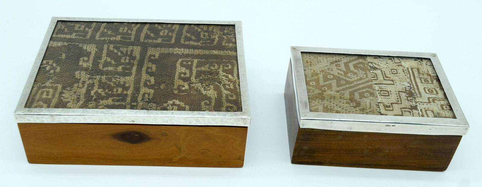 A Peruvian silver and glass topped box with Andean (1 of 6)