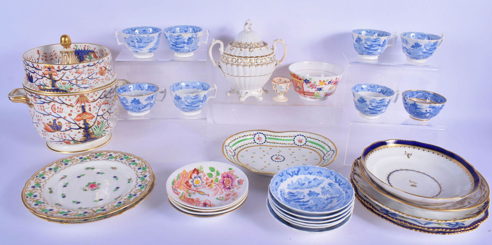 A LARGE EARLY 19TH CENTURY DERBY IMARI ICE PAIL AND (1 of 19)